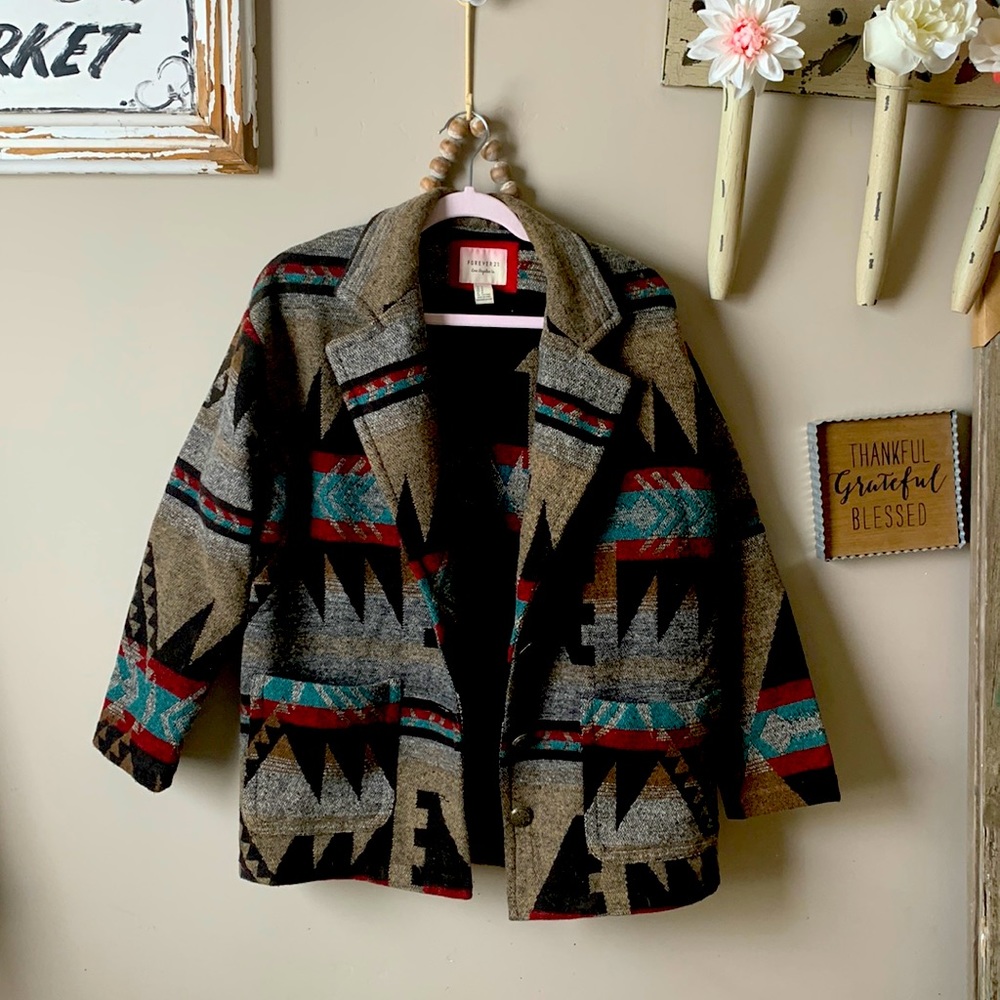 South Western Native American Print Jacket